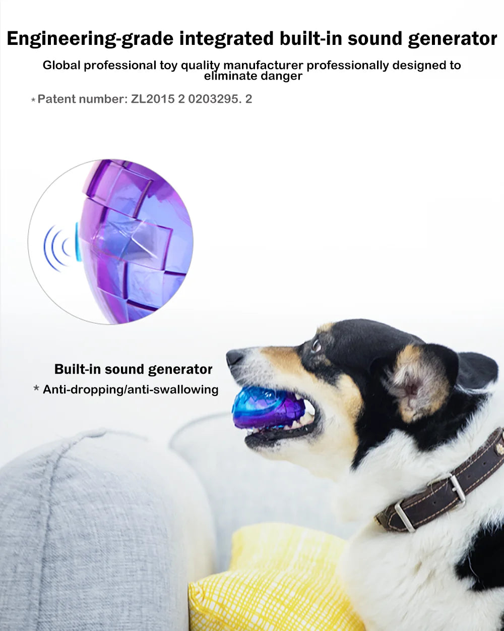 Pet Dog Squeaky Toys Ball Puppy Chew Toys Sound Pure Natural Non-toxic Rubber