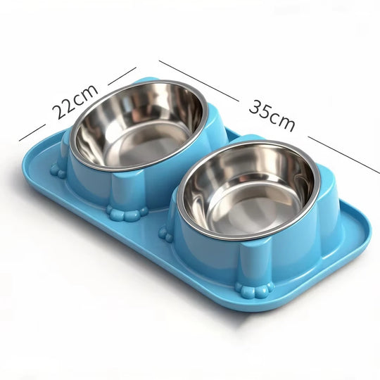1-Piece Ant-Resistant Pet Bowl Anti-Overspill Non-Slip Feeding Water Bowl Suitable for Cats And Dogs Food And Drinking Tray