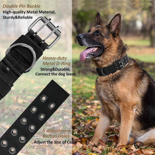 1pc Durable Nylon Military Collars Outdoor For Medium Large Dog