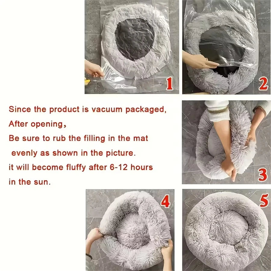 Soft Pet Cat Bed Pad Plush Warm Faux Fur D