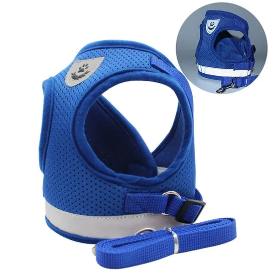 Cat Harness Lead Leash Set Adjustable Reflective Escape Proof Pet