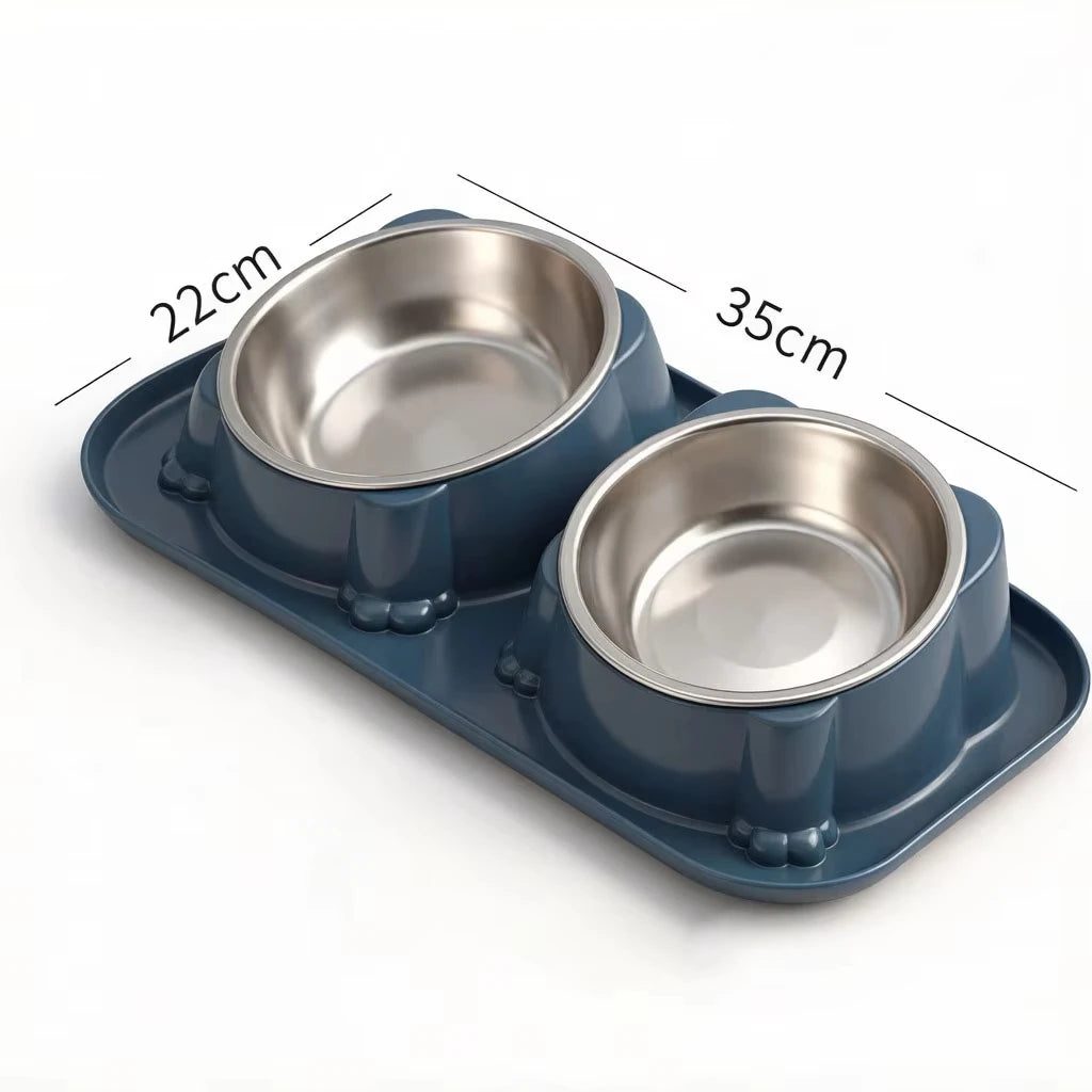 1-Piece Ant-Resistant Pet Bowl Anti-Overspill Non-Slip Feeding Water Bowl Suitable for Cats And Dogs Food And Drinking Tray