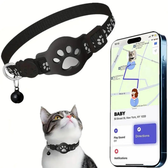 Pet Tracking GPS  Night Reflective Adjustable Collar Phone APP Lightweight Cat Tracker