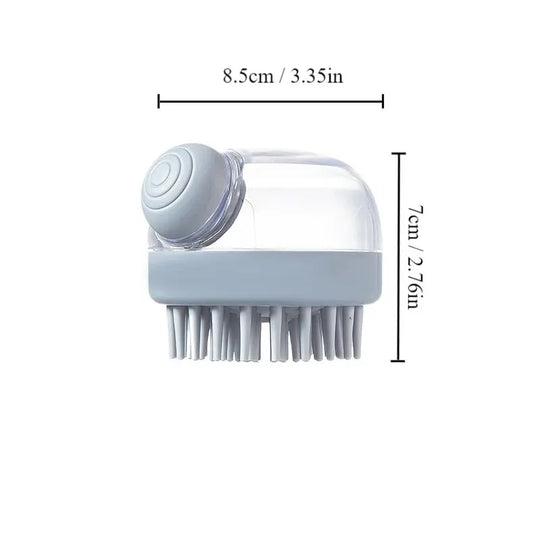 1pc Pet Bath Brush Soft Silicone With Shampoo Dispenser