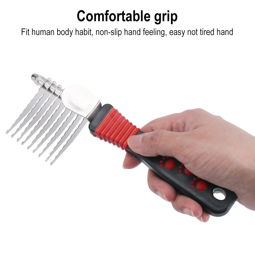 1Pcs Pet Undercoat Hair Dog Grooming Brush Dematting Fur Rake Comb Brush Tool Dog and Cat Comb for Detangling Matted or Knotted