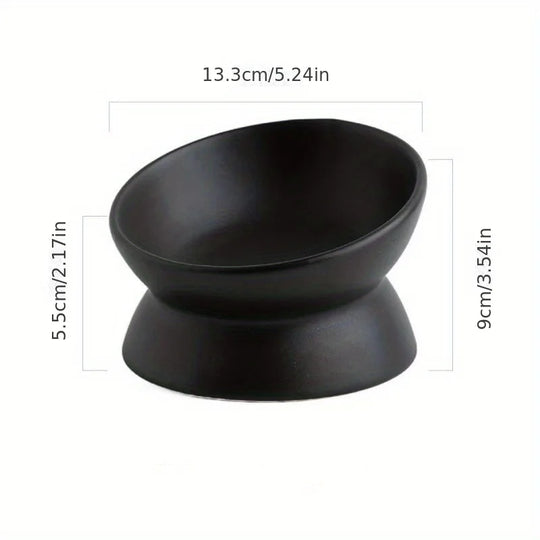 Ceramic Raised Cat Bowl Set - Stress-Free Elevated Pet Feeding Tray