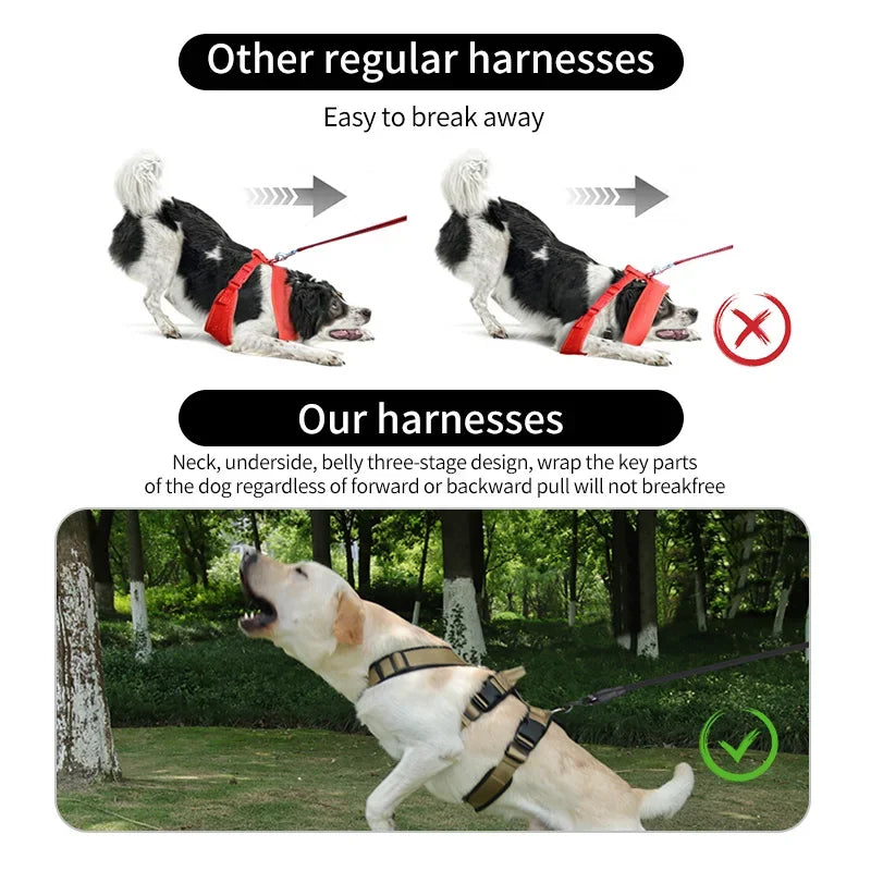 Adjustable Anti-Breakaway Dog Harness for Outdoor Activities – Secure Control for Medium & Large Dogs