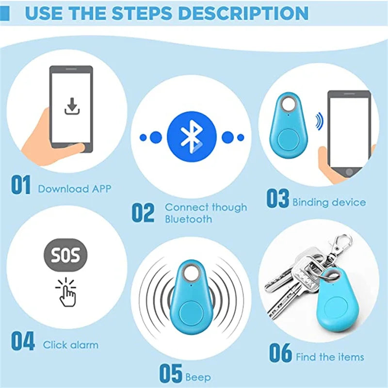 Pet Smart GPS Tracker Mini Anti-Lost Bluetooth Locator Tracer