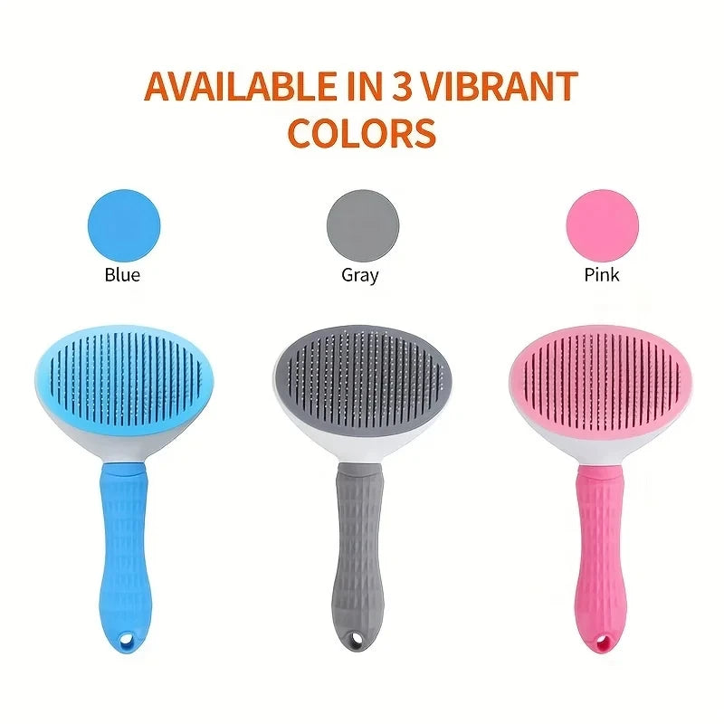 Pet Dog Brush; Cat Brush; One-Button Pet Hair Removal Brush