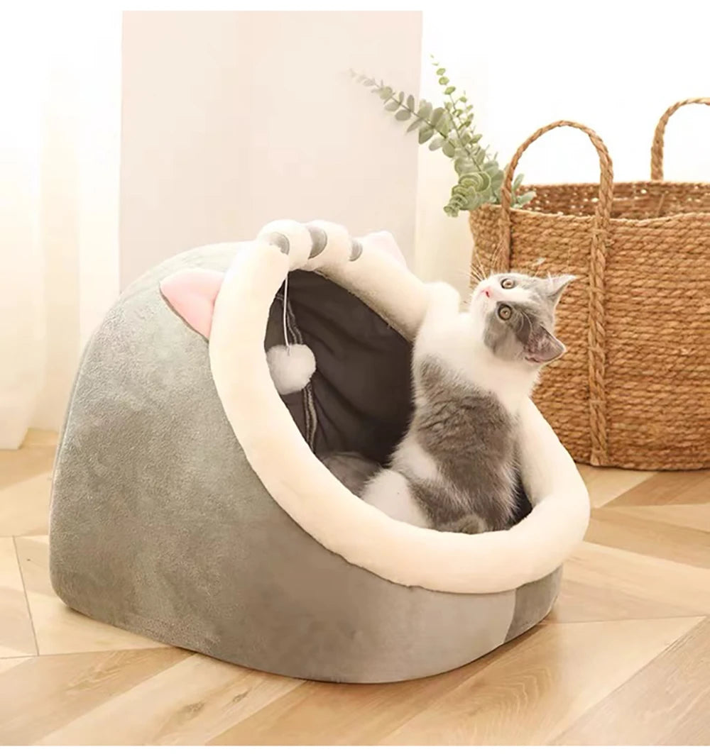 Deep Sleep Cat Bed Cartoon Pet Bed Foldable Removable Washable