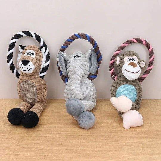 Dog Plush Toy Pet Squeaky Animals Stuffed Toy Bite-Resistant