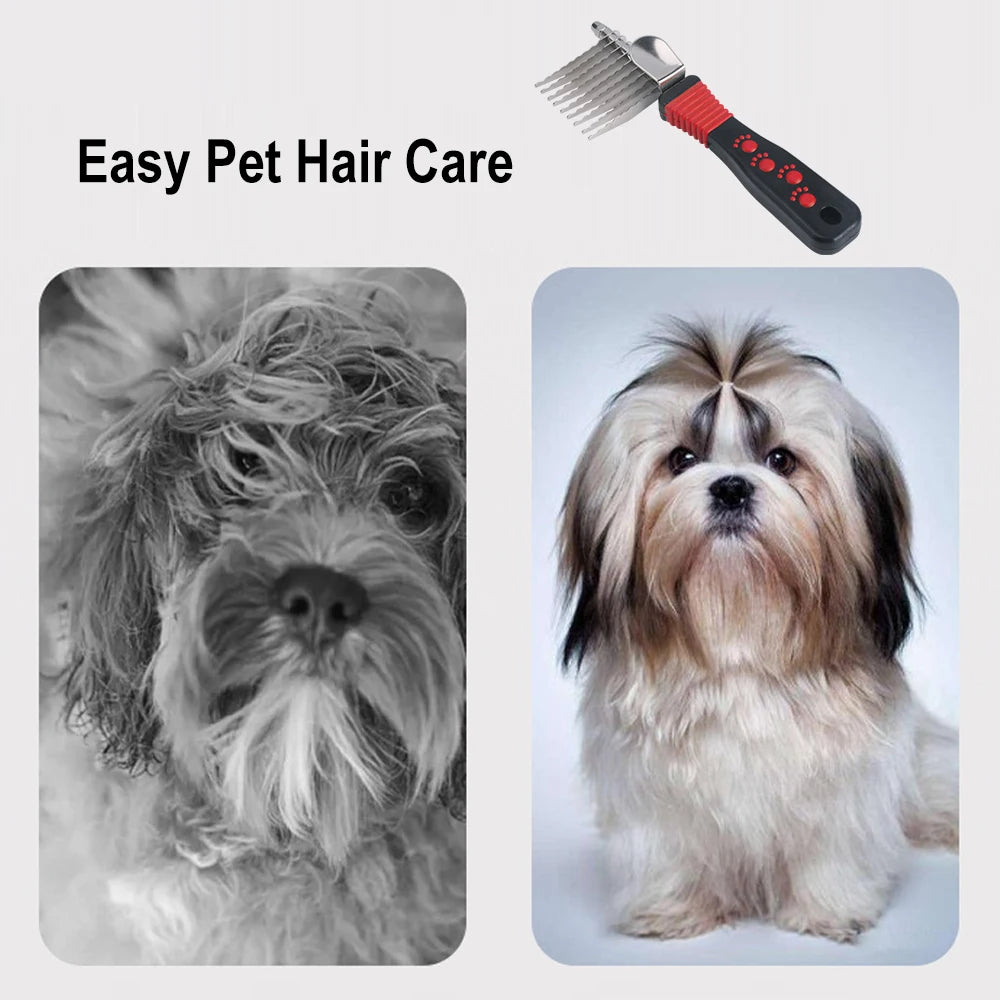 1Pcs Pet Undercoat Hair Dog Grooming Brush Dematting Fur Rake Comb Brush Tool Dog and Cat Comb for Detangling Matted or Knotted