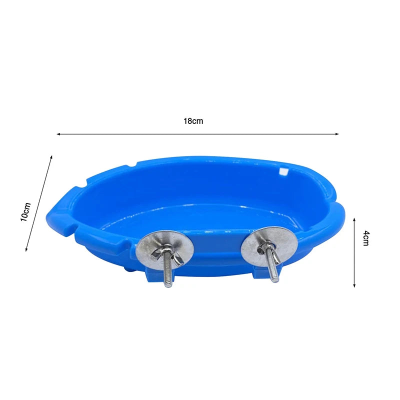 Parrot Food Tray Multifunction Creative Blue Bathtub
