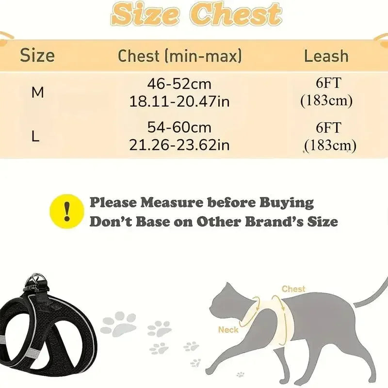 2pcs Universal harness and leash set for cats and dogs. Harness. Leash. Cat and dog puppy collars. Chest harness.