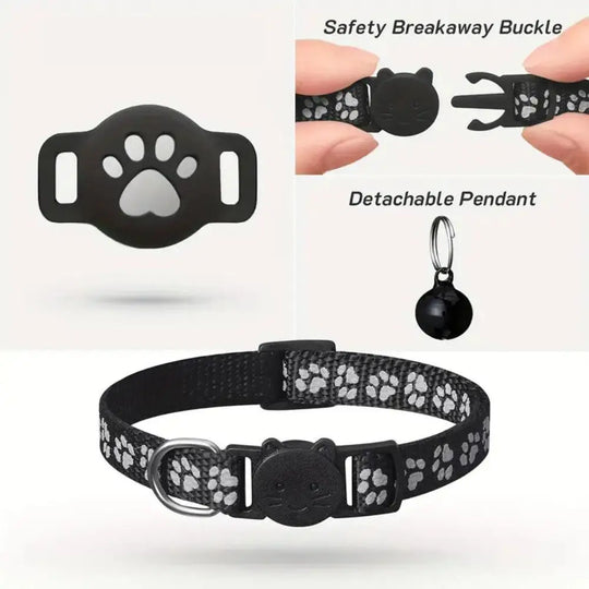 Pet Tracking GPS  Night Reflective Adjustable Collar Phone APP Lightweight Cat Tracker