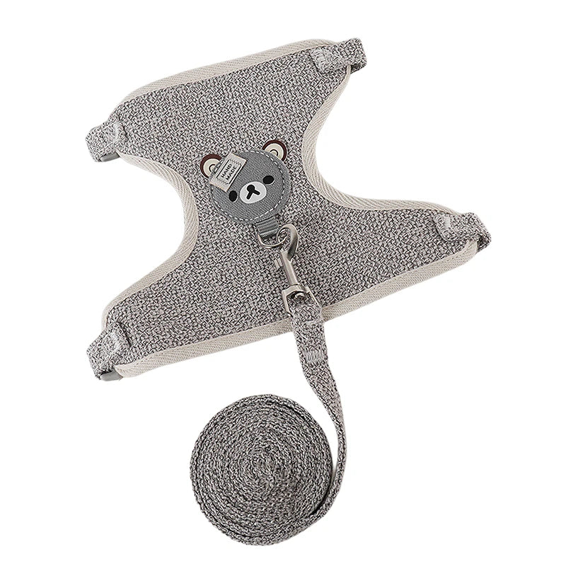Cat Dog Harness with Lead Leash Adjustable Vest Mesh Breathable Adjustable Chest Harness Outdoor Walking Cat Pet Supplies