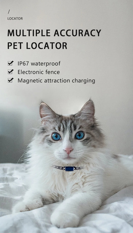 Pet Collar Mini GPS Tracker, GSM Wifi LBS Anti-lost Tracker Pet Location Collar IP67 Waterproof for Pet Dog Cat Sheep Tracking