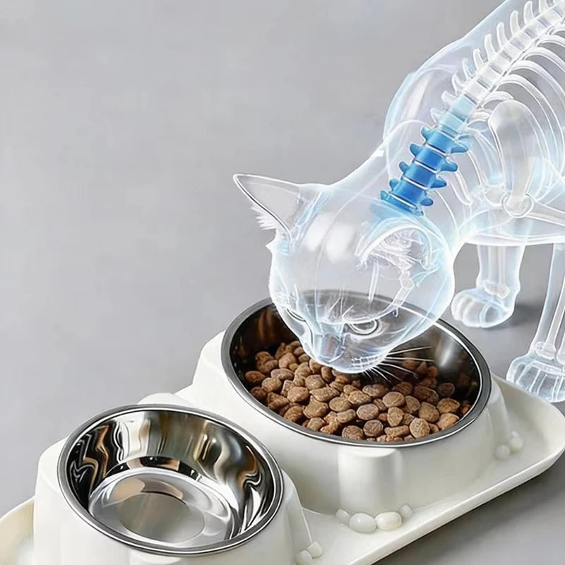 1-Piece Ant-Resistant Pet Bowl Anti-Overspill Non-Slip Feeding Water Bowl Suitable for Cats And Dogs Food And Drinking Tray