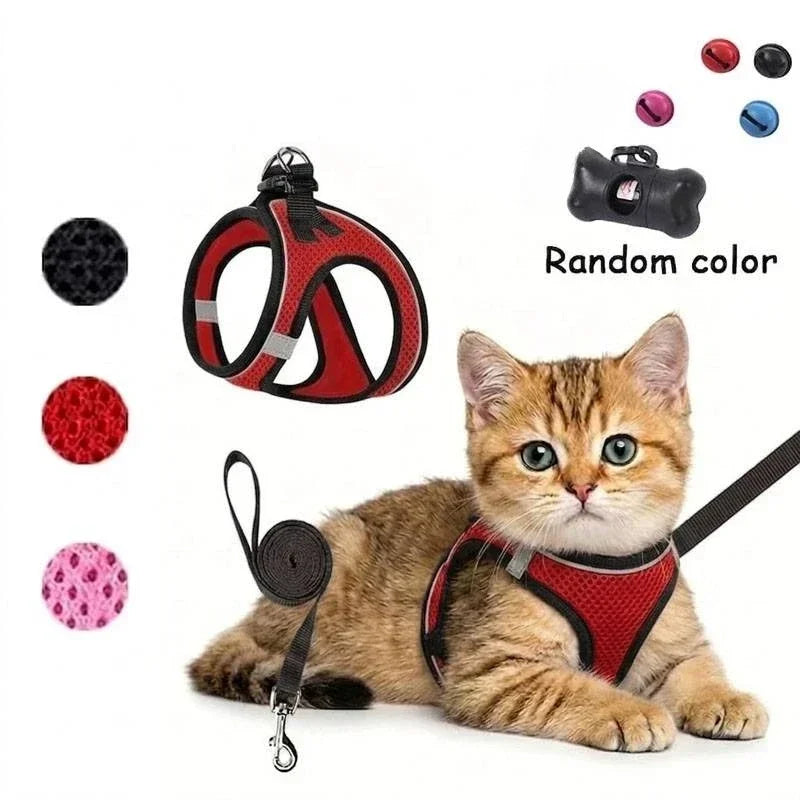 2pcs Universal harness and leash set for cats and dogs. Harness. Leash. Cat and dog puppy collars. Chest harness.