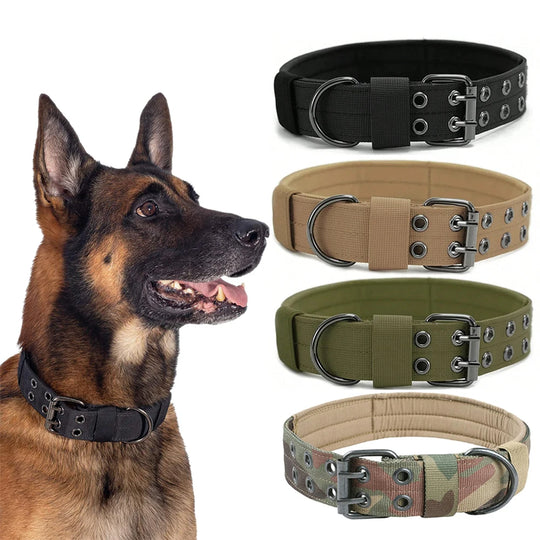 1pc Durable Nylon Military Collars Outdoor For Medium Large Dog