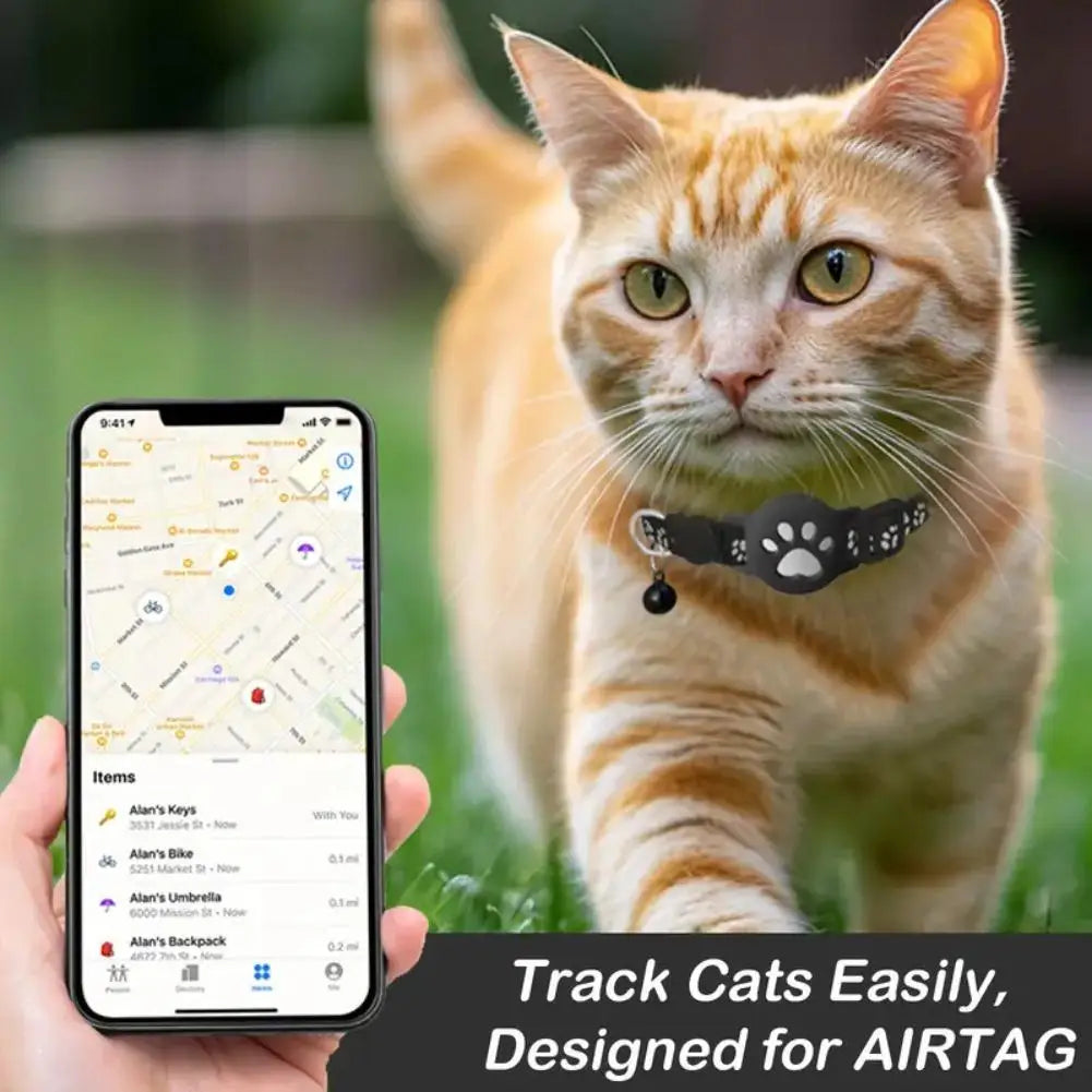 Pet Tracking GPS  Night Reflective Adjustable Collar Phone APP Lightweight Cat Tracker