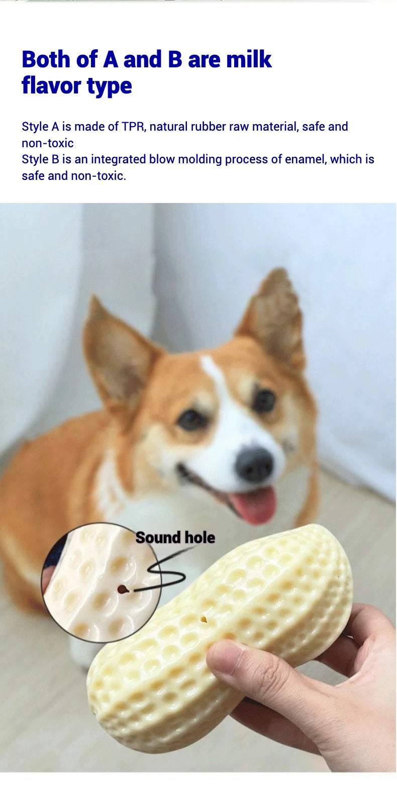 Pet Toys TPR Simulation Peanut Sound Toy