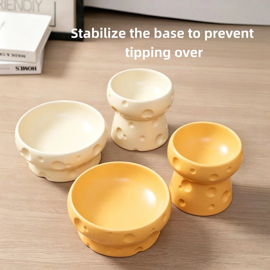 Pet Ceramic Bowl - Nordic High-Legged Ceramic Cat Food Bowl - Snack Tray - Specifically Designed for Kittens and Puppies
