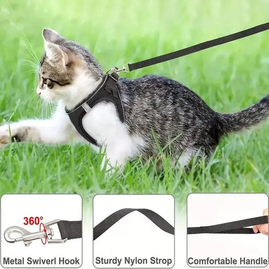 2pcs Universal harness and leash set for cats and dogs. Harness. Leash. Cat and dog puppy collars. Chest harness.