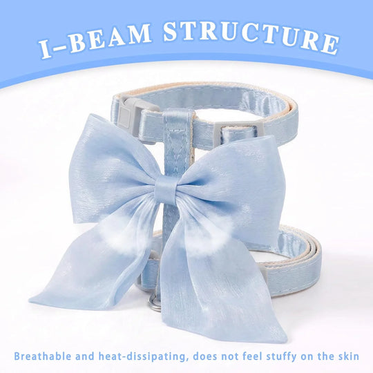 Cute Bowknot Cat Harness and Leash Adjustable Pet Harness