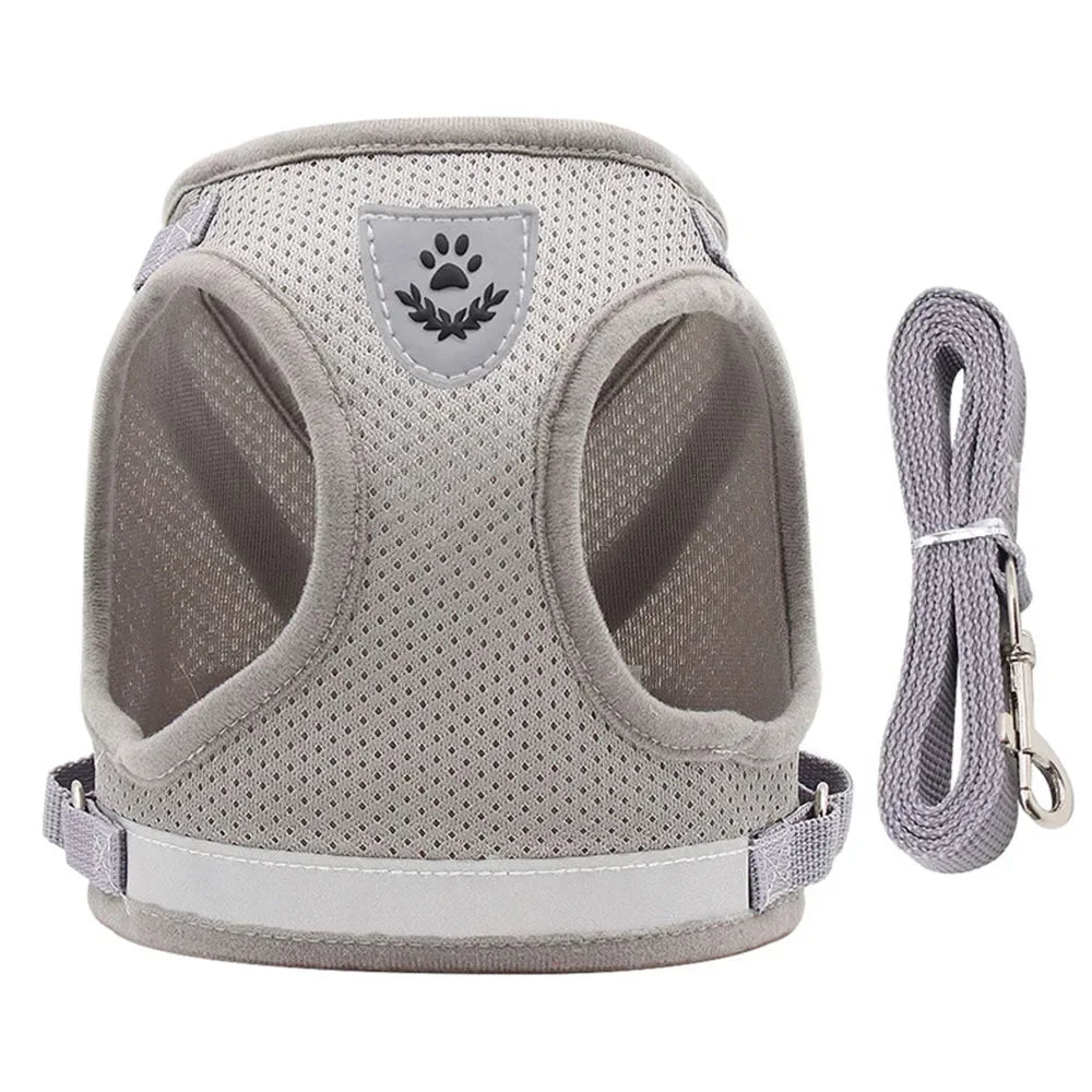 Cat Harness Lead Leash Set Adjustable Reflective Escape Proof Pet