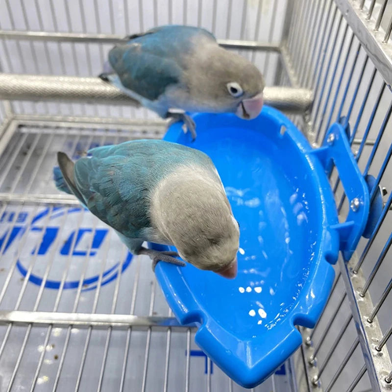 Parrot Food Tray Multifunction Creative Blue Bathtub