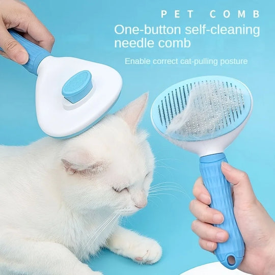 Cat & Dog Dehairing Brush with One-Touch Mechanism