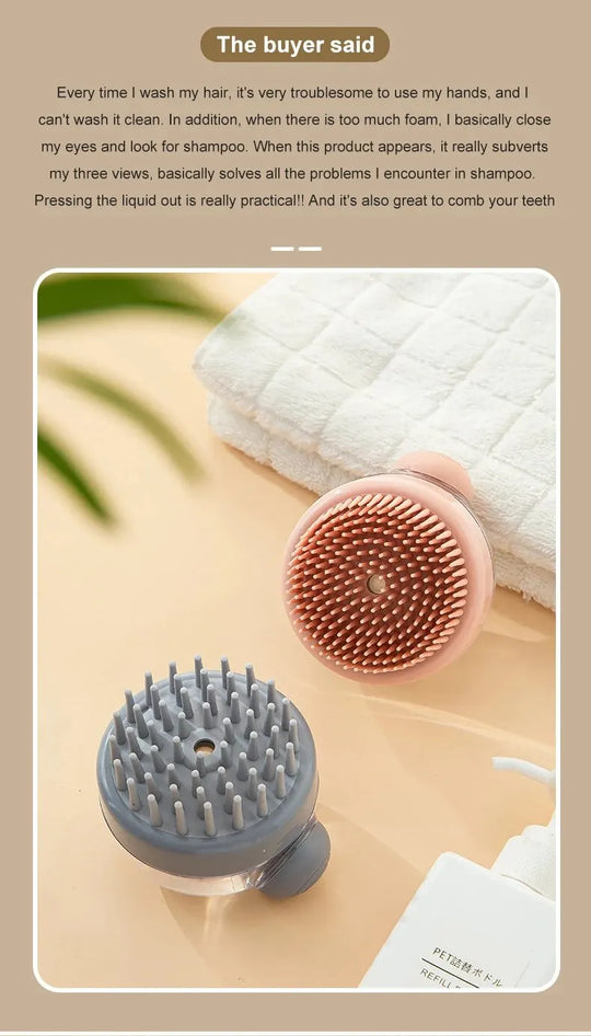 1pc Pet Bath Brush Soft Silicone With Shampoo Dispenser