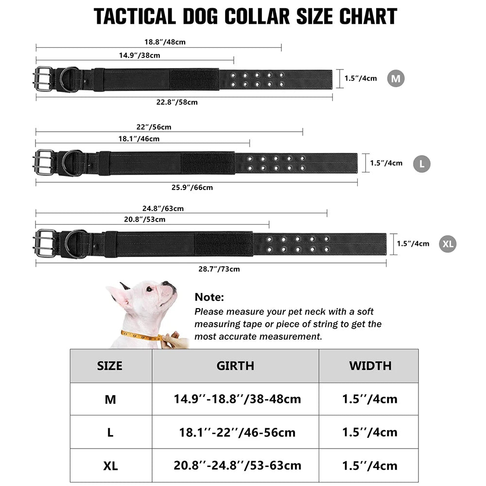 1pc Durable Nylon Military Collars Outdoor For Medium Large Dog