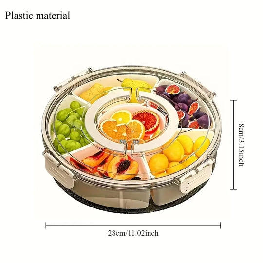 Rotatable 5-Compartment Food Storage Tray For Pets