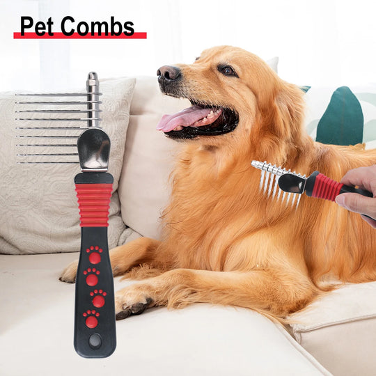 1Pcs Pet Undercoat Hair Dog Grooming Brush Dematting Fur Rake Comb Brush Tool Dog and Cat Comb for Detangling Matted or Knotted
