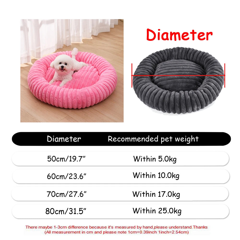 40-90cm 6 Sizes Round Pet Bed for Large Dog Bed