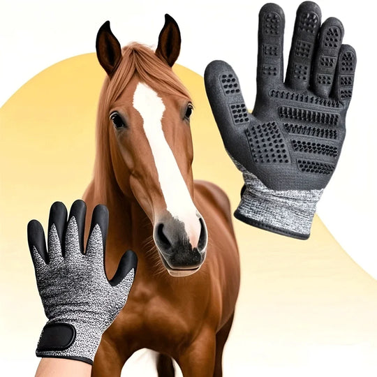 Horse Grooming Gloves Shedding Brush Pet Hair Remover