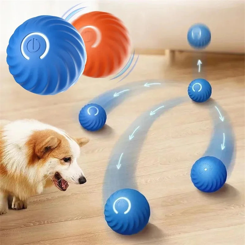 Electronic Interactive Pet Toy Moving Ball USB Automatic Moving Bouncing for Puppy