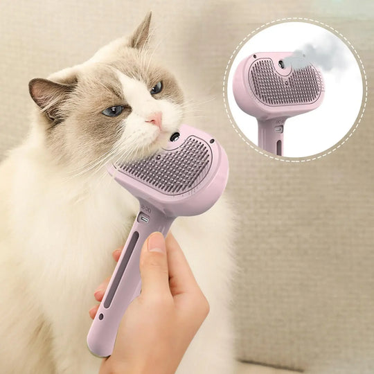 Steamy Dog Brush Electric Spray Cat Hair Brush 3 in1