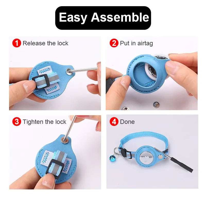Cat GPS Tracker Collar Waterproof Anti-Lost Pet Tracker Bluetooth Locator for Pet Lightweight Smart Collar for Safe Pet Tracking