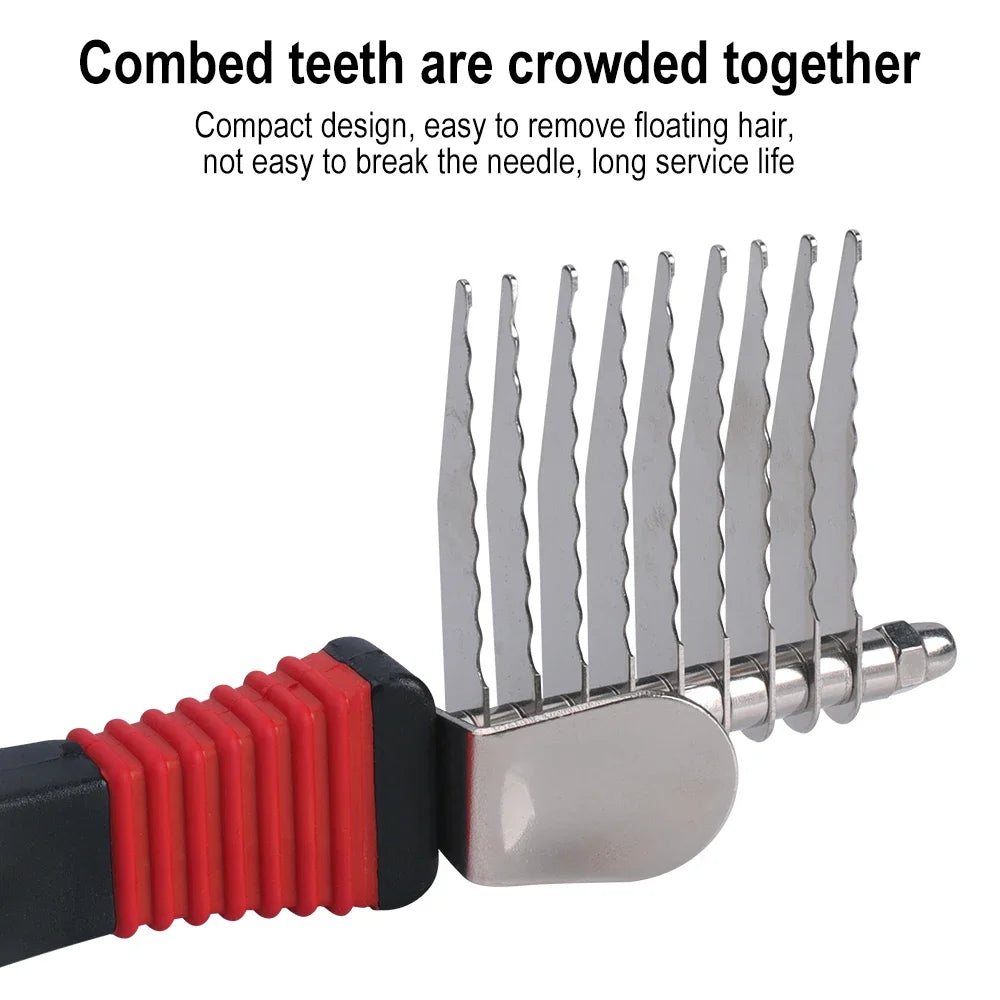 1Pcs Pet Undercoat Hair Dog Grooming Brush Dematting Fur Rake Comb Brush Tool Dog and Cat Comb for Detangling Matted or Knotted