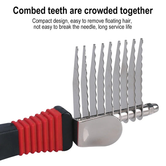 1Pcs Pet Undercoat Hair Dog Grooming Brush Dematting Fur Rake Comb Brush Tool Dog and Cat Comb for Detangling Matted or Knotted