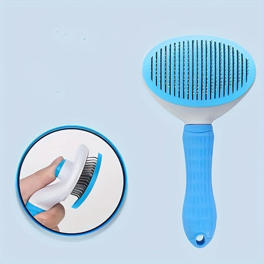 Cat & Dog Dehairing Brush with One-Touch Mechanism