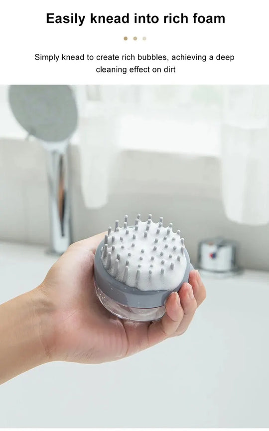 1pc Pet Bath Brush Soft Silicone With Shampoo Dispenser