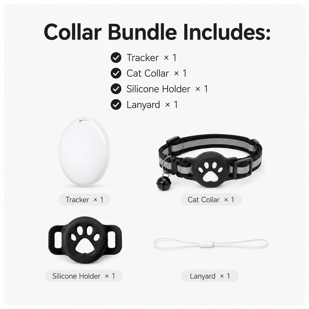 Smart Pet Tracker Tag, GPS Collar for Cats Dogs, Waterproof Finder Tag Compatible with Find My, No Monthly Fee for iOS User