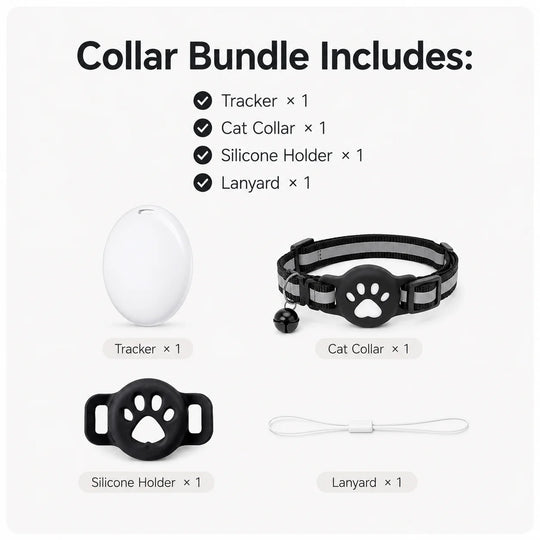 Smart Pet Tracker Tag, GPS Collar for Cats Dogs, Waterproof Finder Tag Compatible with Find My, No Monthly Fee for iOS User