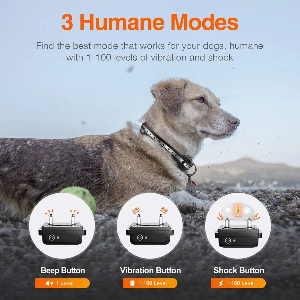 Dog Training Collar, Universal Dog Bark Collar, Waterproof Rechargeable