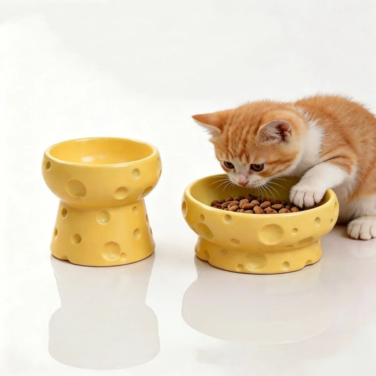 Pet Ceramic Bowl - Nordic High-Legged Ceramic Cat Food Bowl - Snack Tray - Specifically Designed for Kittens and Puppies