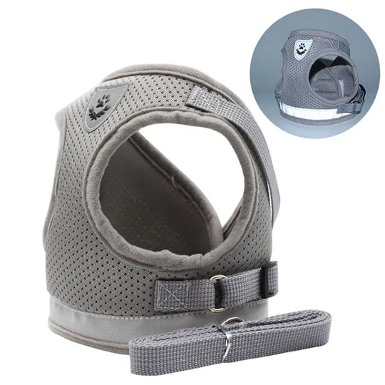 Cat Harness Lead Leash Set Adjustable Reflective Escape Proof Pet